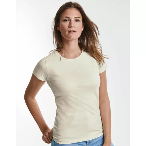 Női rövid ujjú organikus póló Russell Europe Ladies Pure Organic Tee XS, Fehér