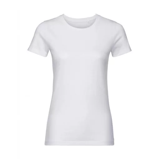 Női rövid ujjú organikus póló Russell Europe Ladies Pure Organic Tee S, Fehér
