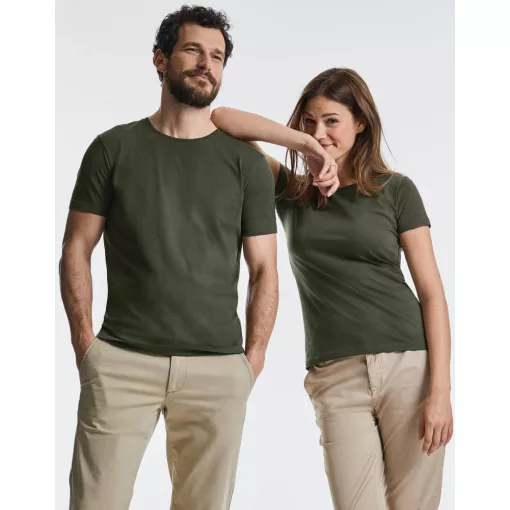 Női rövid ujjú organikus póló Russell Europe Ladies Pure Organic Tee 2XL, Kő kék