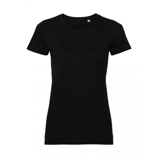 Női rövid ujjú organikus póló Russell Europe Ladies Pure Organic Tee M, Fekete