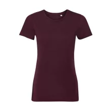 Női rövid ujjú organikus póló Russell Europe Ladies Pure Organic Tee M, Burgundi vörös