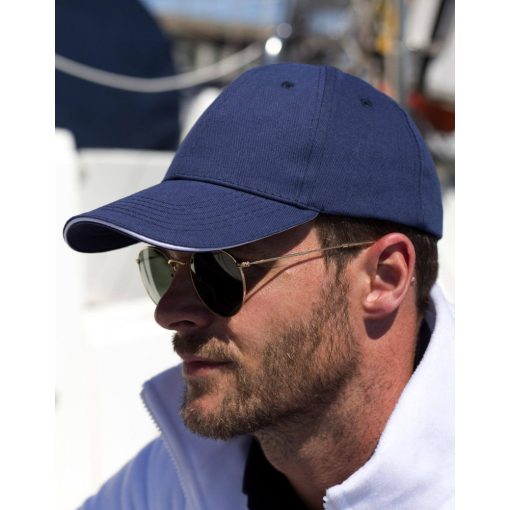 Férfi sapka Result Caps Memphis Low Profile Sandwich Peak Cap Egy méret, Fekete/Piros