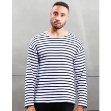 Uniszex hosszú ujjú póló Mantis One Breton Top XS, Fehér/Sötétkék (navy)