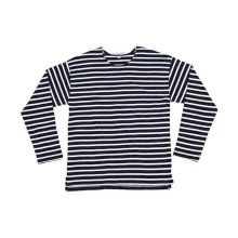 Uniszex hosszú ujjú póló Mantis One Breton Top XL, Sötétkék (navy)/Fehér