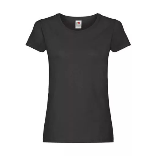 Női póló  Rövid ujjú Fruit of the Loom Original T Lady-Fit   Fekete   urespolo.hu