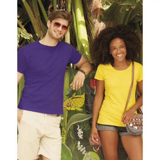Női póló  Rövid ujjú Fruit of the Loom Original T Lady-Fit   Lila   urespolo.hu