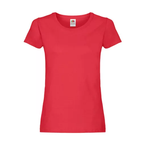 Női póló  Rövid ujjú Fruit of the Loom Original T Lady-Fit   Piros   urespolo.hu