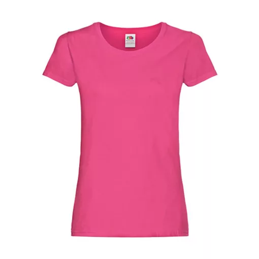 Női póló  Rövid ujjú Fruit of the Loom Original T Lady-Fit   Fuchsia   urespolo.hu