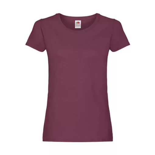 Női póló  Rövid ujjú Fruit of the Loom Original T Lady-Fit   Burgundi vörös   urespolo.hu