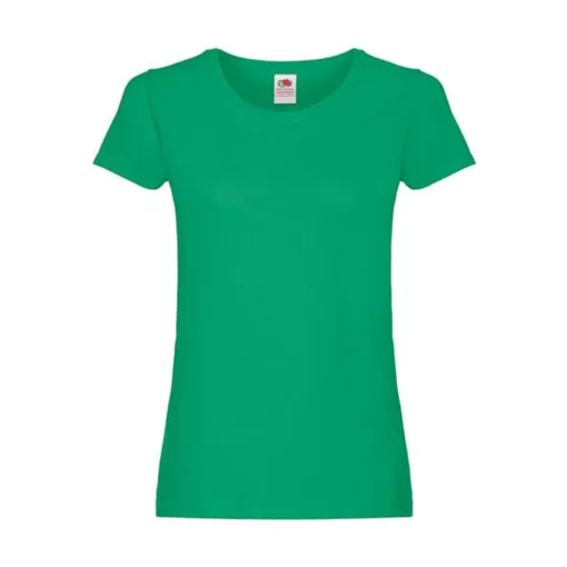 Női póló  Rövid ujjú Fruit of the Loom Original T Lady-Fit   Kelly zöld   urespolo.hu