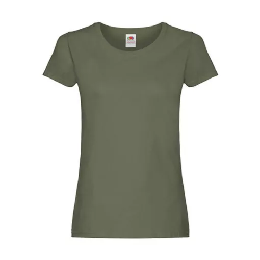 Női póló  Rövid ujjú Fruit of the Loom Original T Lady-Fit   Oliva zöld   urespolo.hu