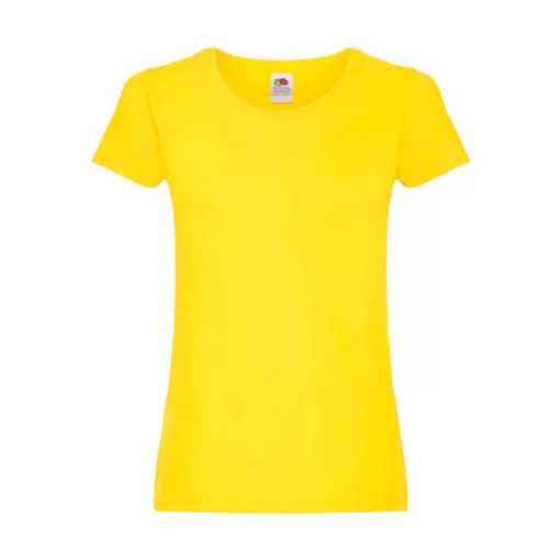 Női póló  Rövid ujjú Fruit of the Loom Original T Lady-Fit   Sárga   urespolo.hu