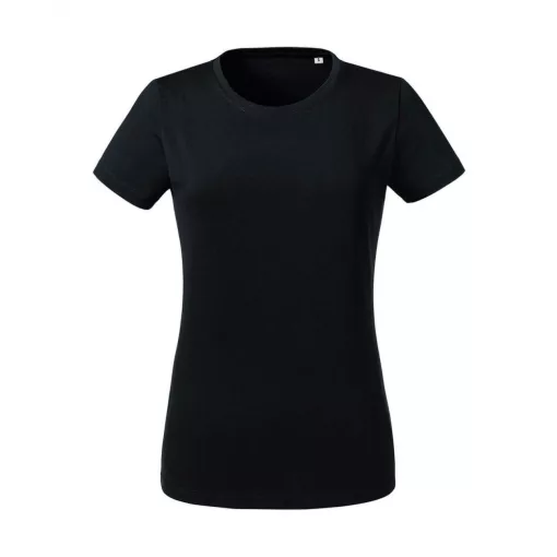 Női rövid ujjú organikus póló Russell Europe Ladies' Pure Organic Heavy Tee L, Fekete