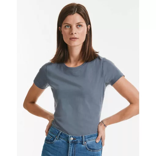 Női rövid ujjú organikus póló Russell Europe Ladies\' Pure Organic Heavy Tee M, Sötétkék (navy)