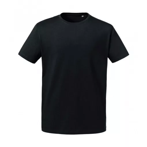 Férfi rövid ujjú organikus póló Russell Europe Men's Pure Organic Heavy Tee M, Fekete
