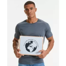 Férfi rövid ujjú organikus póló Russell Europe Men\'s Pure Organic Heavy Tee M, Konvoj szürke