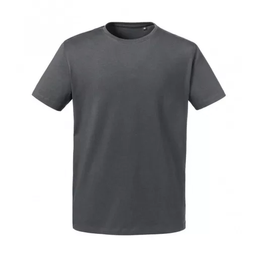 Férfi rövid ujjú organikus póló Russell Europe Men's Pure Organic Heavy Tee XL, Konvoj szürke