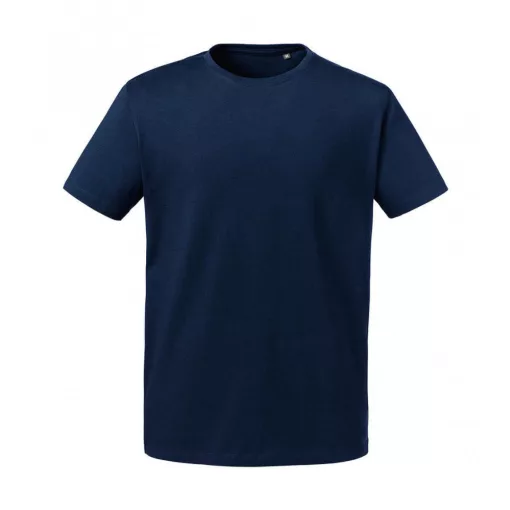Férfi rövid ujjú organikus póló Russell Europe Men's Pure Organic Heavy Tee XS, Sötétkék (navy)