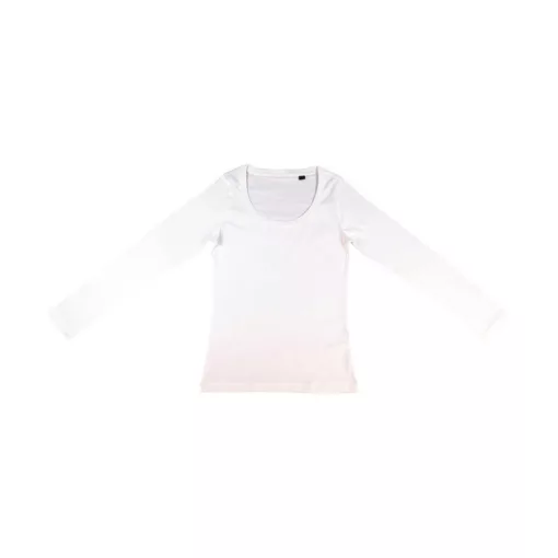 Női hosszú ujjú organikus felső nakedshirt Sheila Women's Organic Deep Round LS L, Fehér