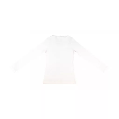 Női hosszú ujjú organikus felső nakedshirt Sheila Women\'s Organic Deep Round LS L, Fehér