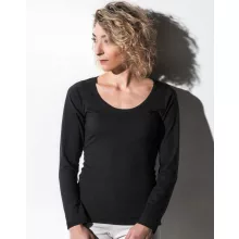 Női hosszú ujjú organikus felső nakedshirt Sheila Women\'s Organic Deep Round LS L, Fehér