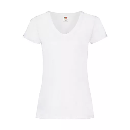 Női póló  Csapott ujjú Fruit of the Loom Valueweight V-Neck T Lady-Fit   Fehér   urespolo.hu