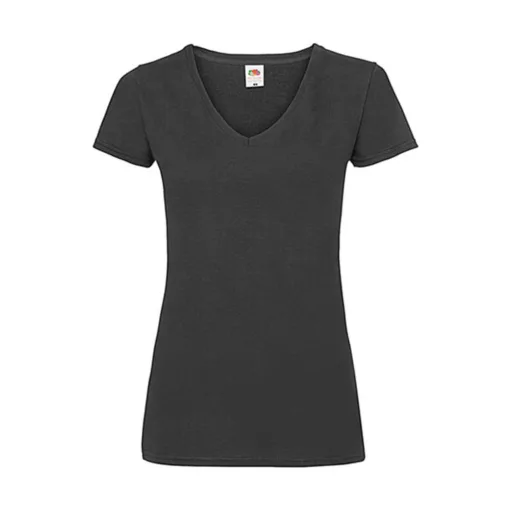 Női póló  Csapott ujjú Fruit of the Loom Valueweight V-Neck T Lady-Fit   Fekete   urespolo.hu