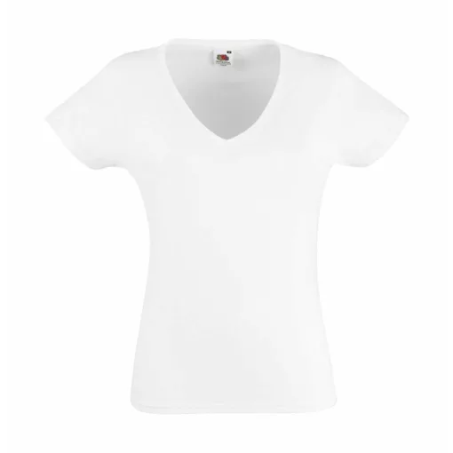 Női póló  Csapott ujjú Fruit of the Loom Valueweight V-Neck T Lady-Fit   Fekete   urespolo.hu