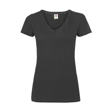 Női póló  Csapott ujjú Fruit of the Loom Valueweight V-Neck T Lady-Fit   Fekete   urespolo.hu