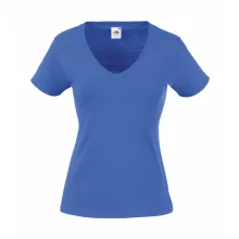 Női póló  Csapott ujjú Fruit of the Loom Valueweight V-Neck T Lady-Fit   Fekete   urespolo.hu