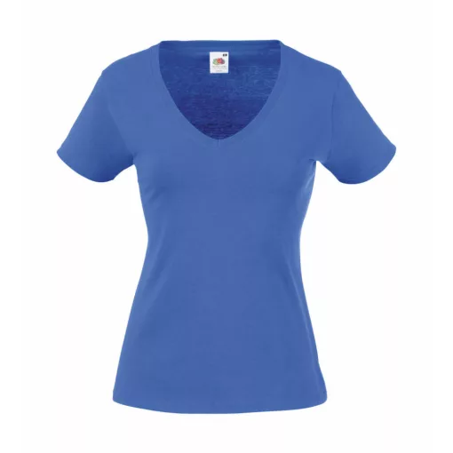 Női póló  Csapott ujjú Fruit of the Loom Valueweight V-Neck T Lady-Fit   Heather szürke   uresp