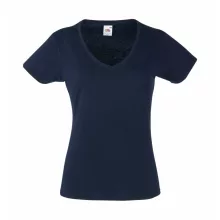 Női póló  Csapott ujjú Fruit of the Loom Valueweight V-Neck T Lady-Fit   Mély sötétkék (navy)