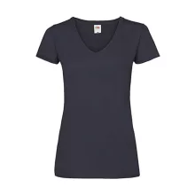 Női póló  Csapott ujjú Fruit of the Loom Valueweight V-Neck T Lady-Fit   Mély sötétkék (navy)