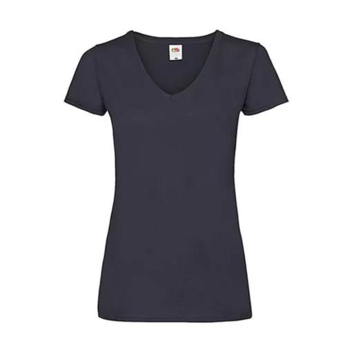 Női póló  Csapott ujjú Fruit of the Loom Valueweight V-Neck T Lady-Fit   Mély sötétkék (navy)