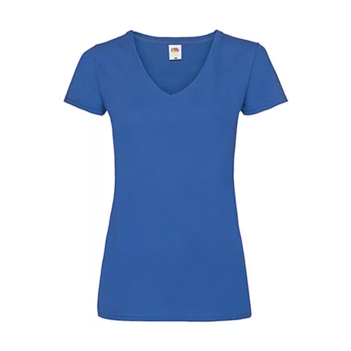 Női póló  Csapott ujjú Fruit of the Loom Valueweight V-Neck T Lady-Fit   Király kék   urespolo.