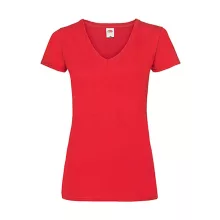Női póló  Csapott ujjú Fruit of the Loom Valueweight V-Neck T Lady-Fit   Piros   urespolo.hu