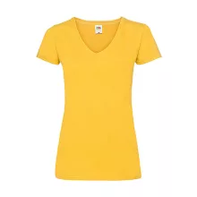 Női póló  Csapott ujjú Fruit of the Loom Valueweight V-Neck T Lady-Fit   Napraforgó sárga   ure