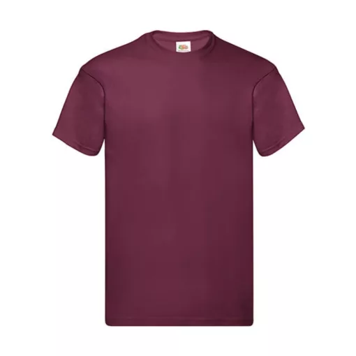 Férfi póló  Rövid ujjú Fruit of the Loom Original Full Cut T-Shirt   Burgundi vörös   urespolo.