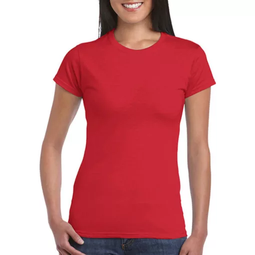 Női póló  Csapott ujjú Gildan Softstyle Ladies' T-Shirt   Piros   urespolo.hu