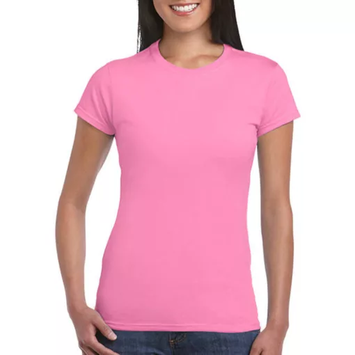 Női póló  Csapott ujjú Gildan Softstyle Ladies' T-Shirt   Azálea (világos rózsaszín)   urespol