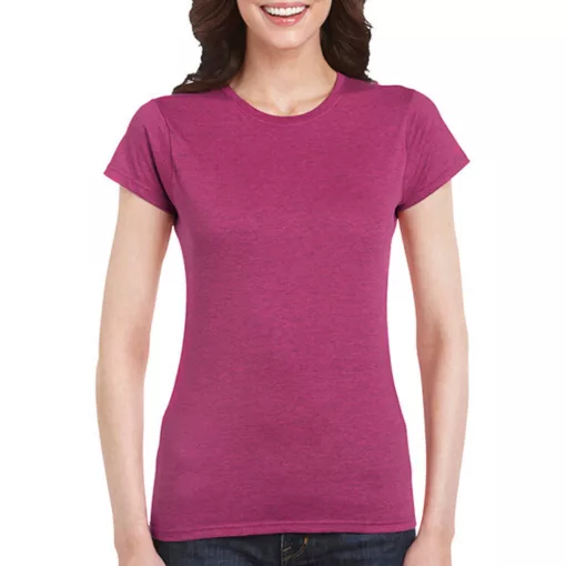 Női póló  Csapott ujjú Gildan Softstyle Ladies' T-Shirt   Antik heliconia (sötét rózsaszín)