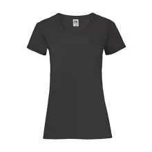 Női póló  Csapott ujjú Fruit of the Loom Valueweight T Lady-Fit   Fekete   urespolo.hu