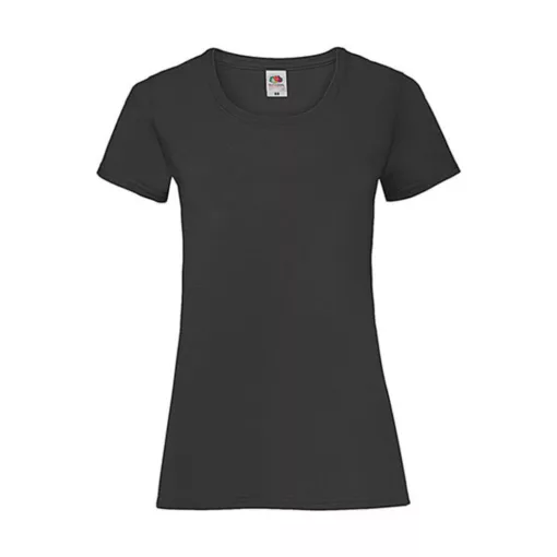 Női póló  Csapott ujjú Fruit of the Loom Valueweight T Lady-Fit   Fekete   urespolo.hu