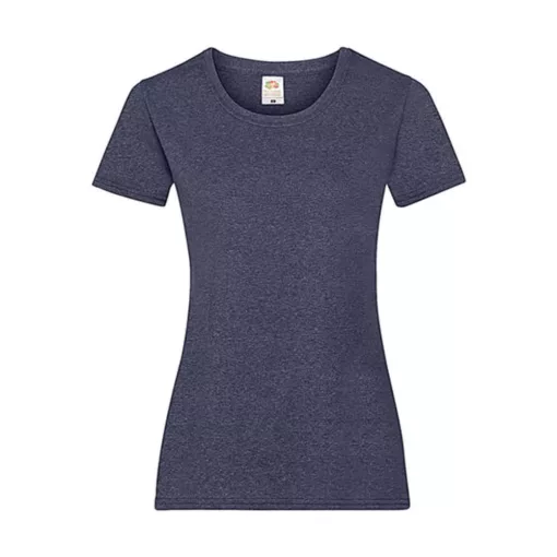 Női póló  Csapott ujjú Fruit of the Loom Valueweight T Lady-Fit   Vintage Heather Sötétkék   ur