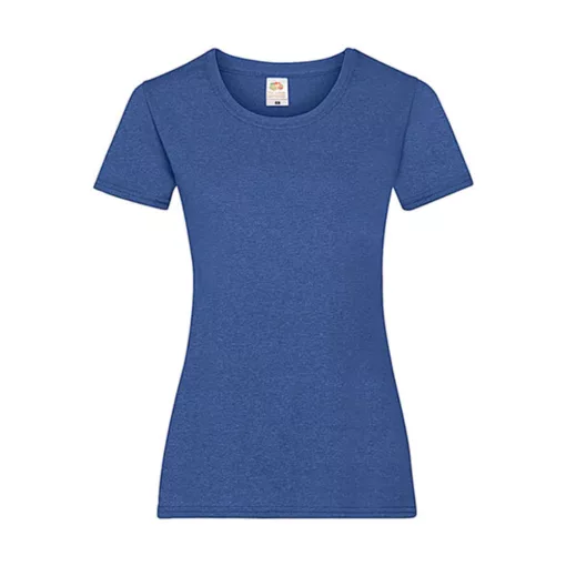Női póló  Csapott ujjú Fruit of the Loom Valueweight T Lady-Fit   Retró Heather Királykék   ure