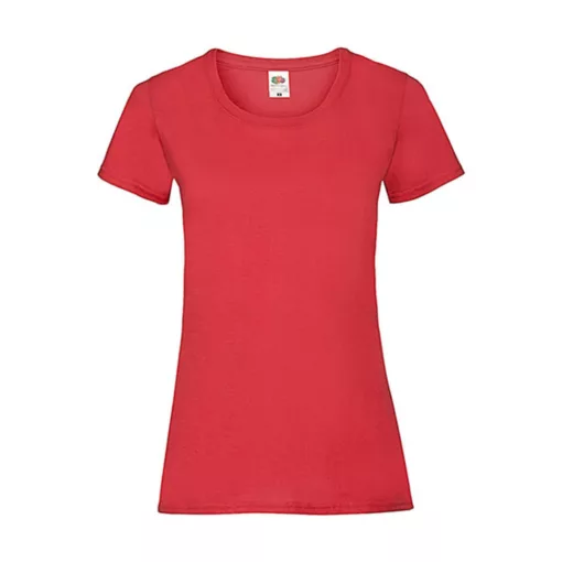 Női póló  Csapott ujjú Fruit of the Loom Valueweight T Lady-Fit   Piros   urespolo.hu