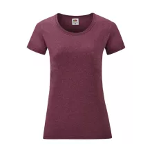 Női csapott ujjú póló Fruit of the Loom Ladies' Valueweight T XS (8), Heather Burgundi vörös