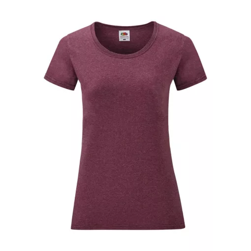 Női csapott ujjú póló Fruit of the Loom Ladies' Valueweight T M (12), Heather Burgundi vörös