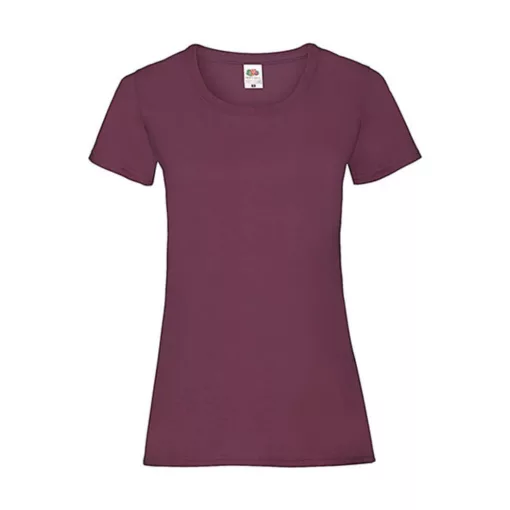 Női póló  Csapott ujjú Fruit of the Loom Valueweight T Lady-Fit   Burgundi vörös   urespolo.hu