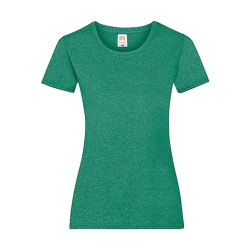 Női póló  Csapott ujjú Fruit of the Loom Valueweight T Lady-Fit   Retró Heather Zöld   urespolo